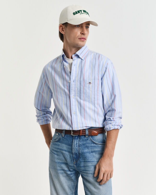 Camisa Oxford Regular Fit clásica con rayas multicolor