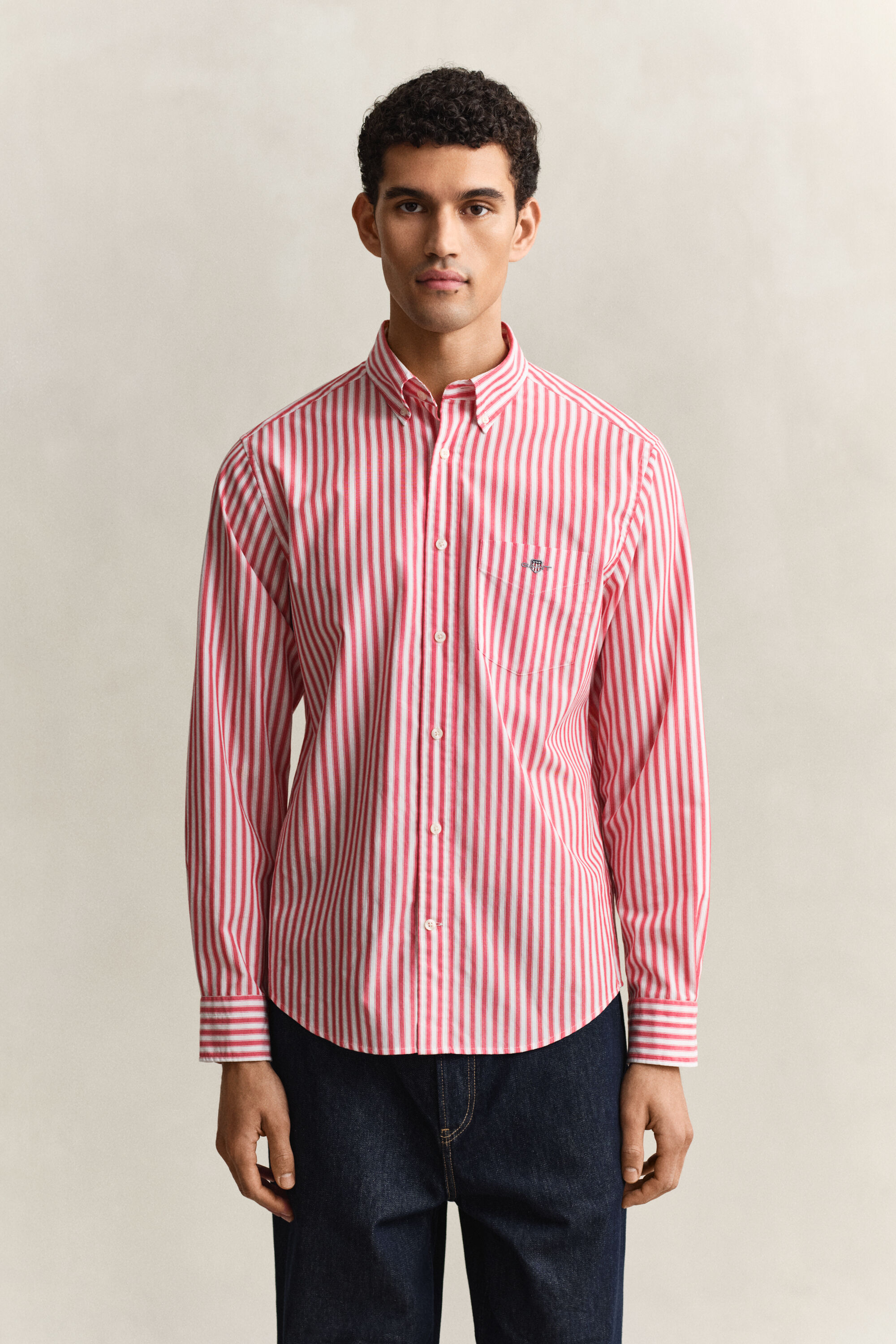 Camisa clásica de popelina a rayas