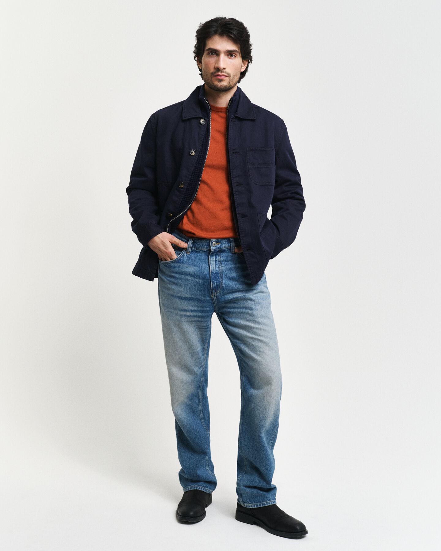 Cárdigan en mezcla de lana con cremallera y textura