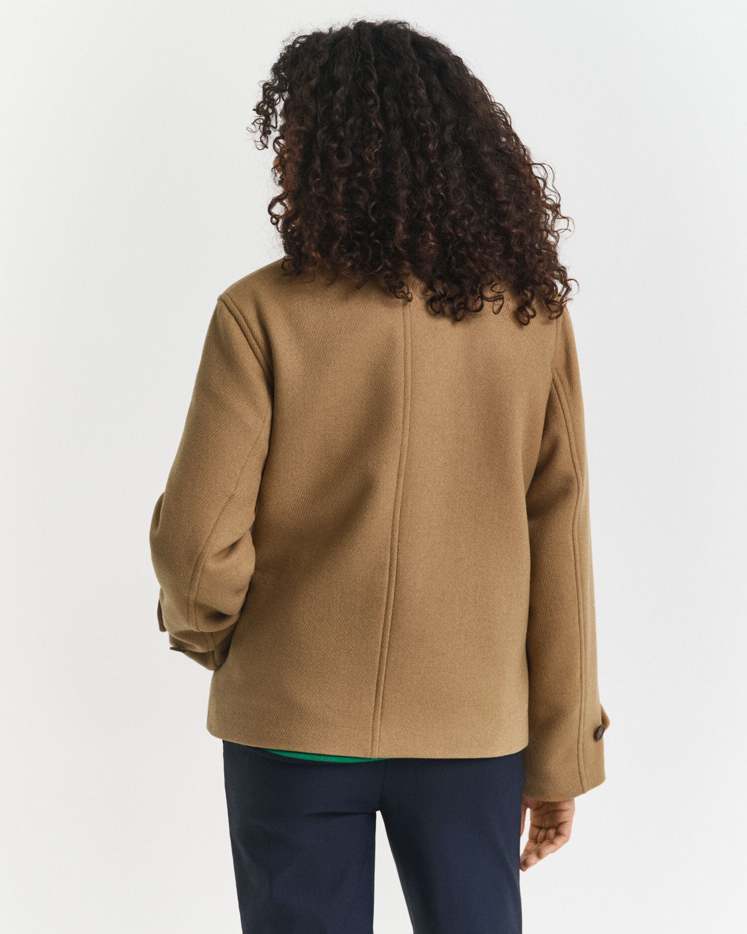 Gabán corto en mezcla de lana