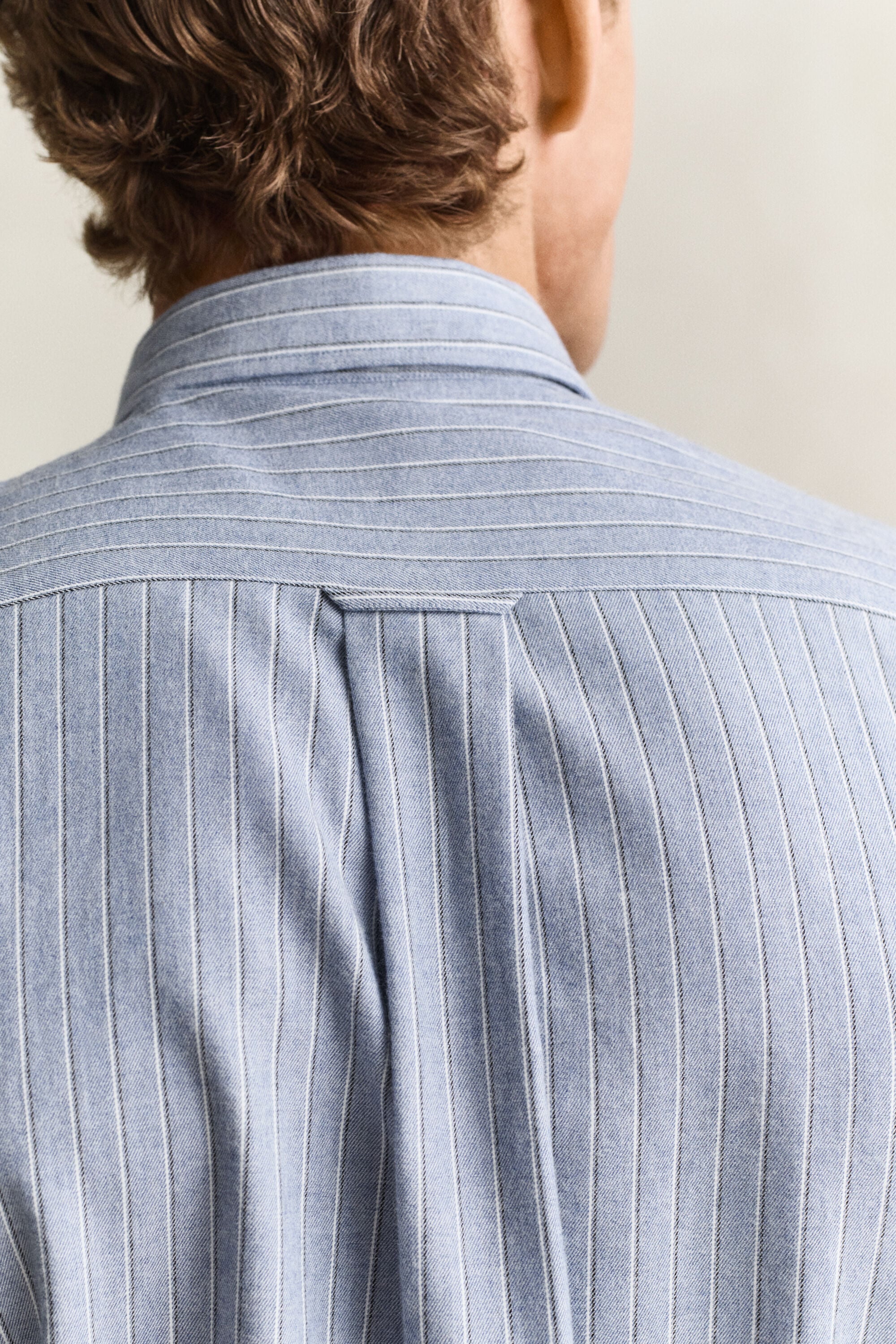 Camisa de franela jaspeada a rayas