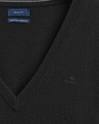 Jersey de cuello de pico en lana de oveja muy fina