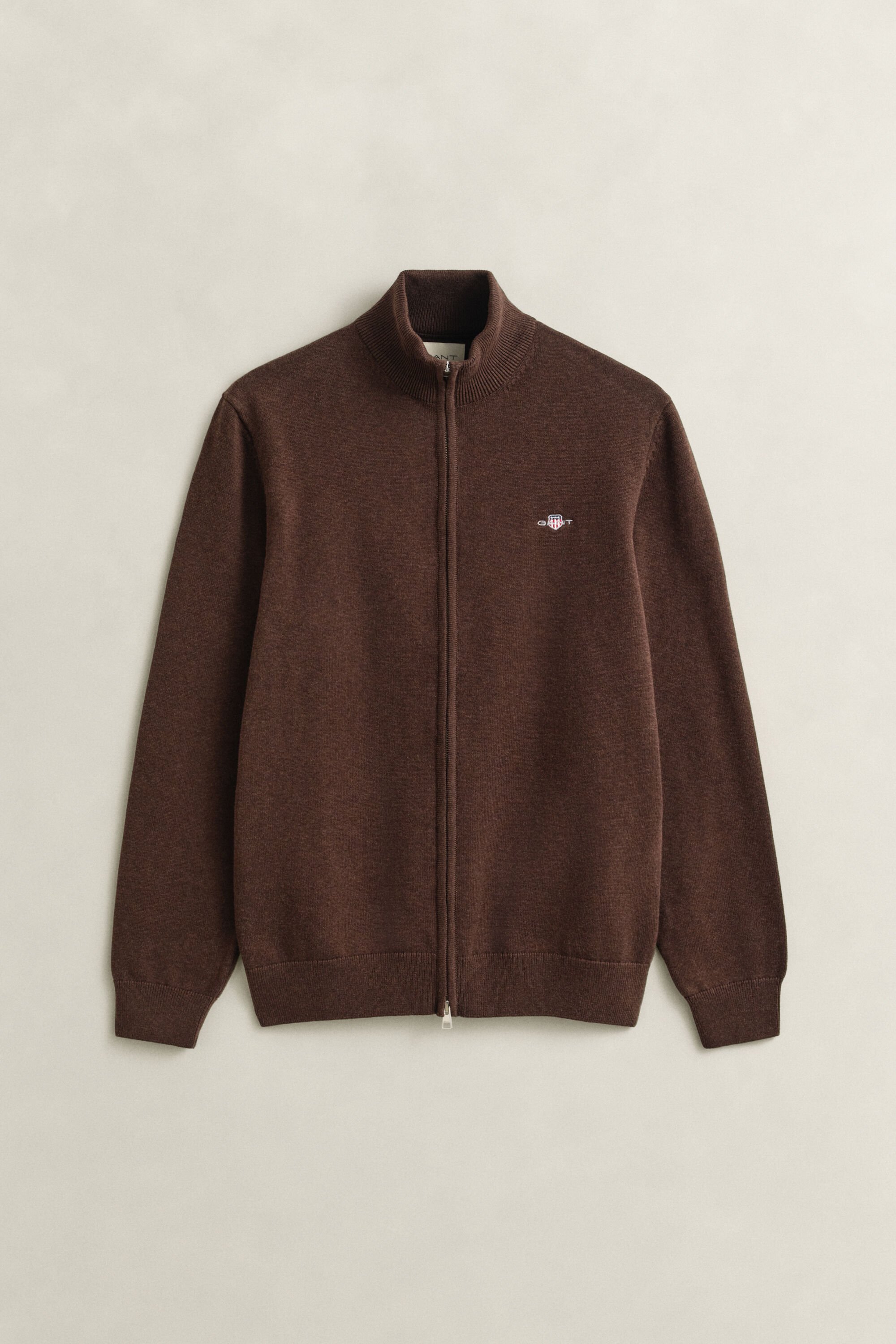 Cárdigan de algodón con cremallera Casual