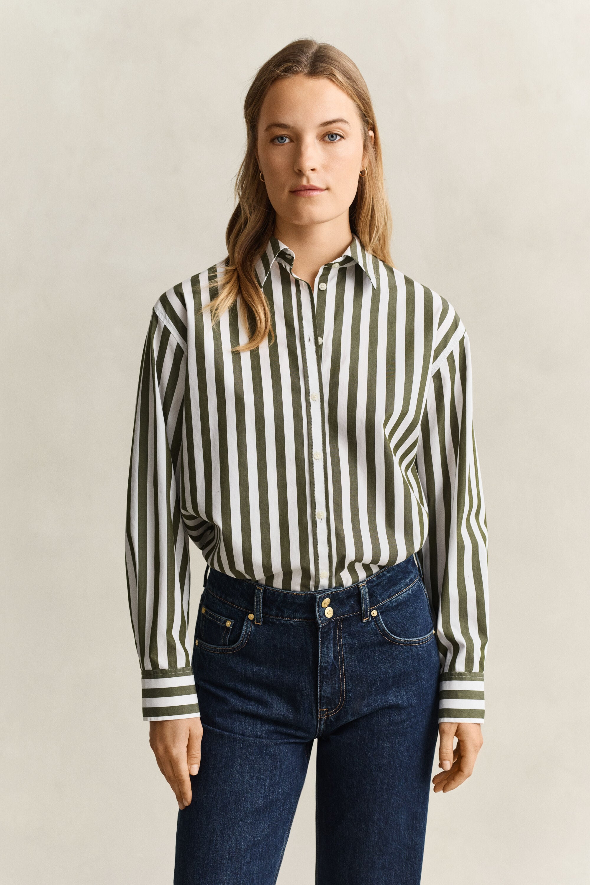 Camisa de popelina Relaxed Fit a rayas
