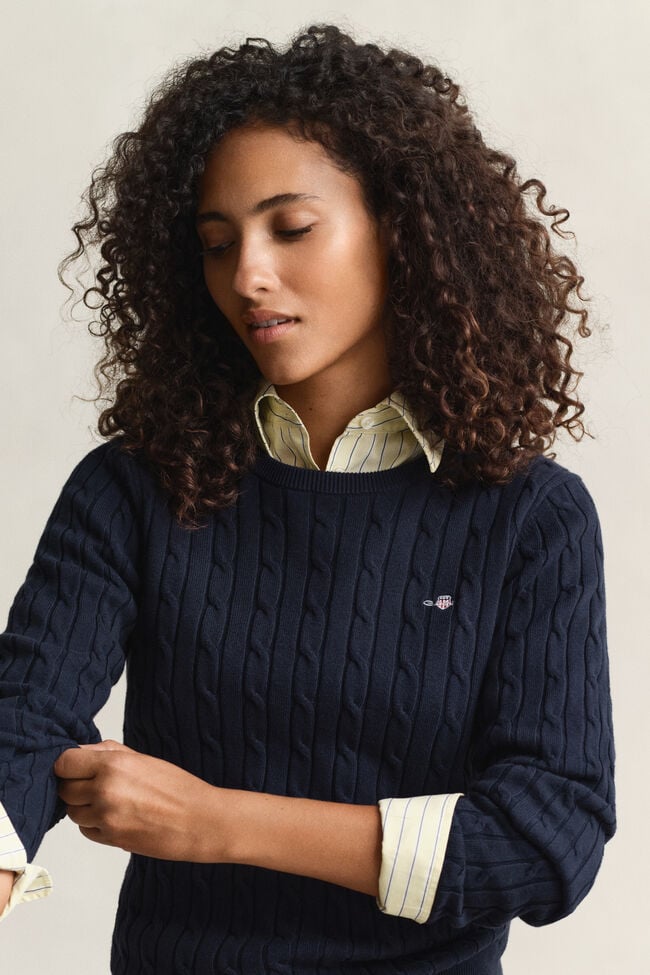 Jersey de cuello redondo y punto de ochos