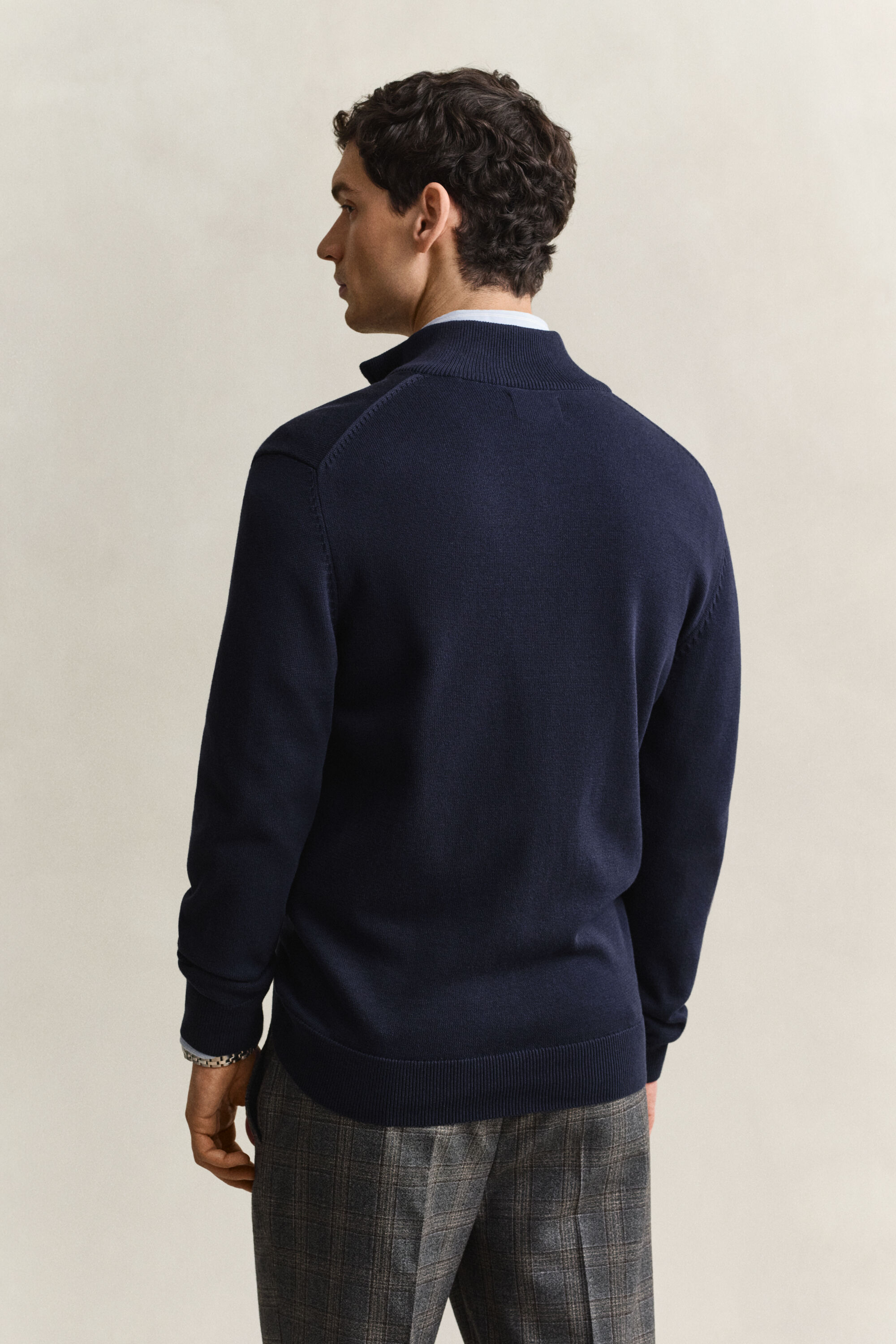 Cárdigan de algodón con cremallera Casual
