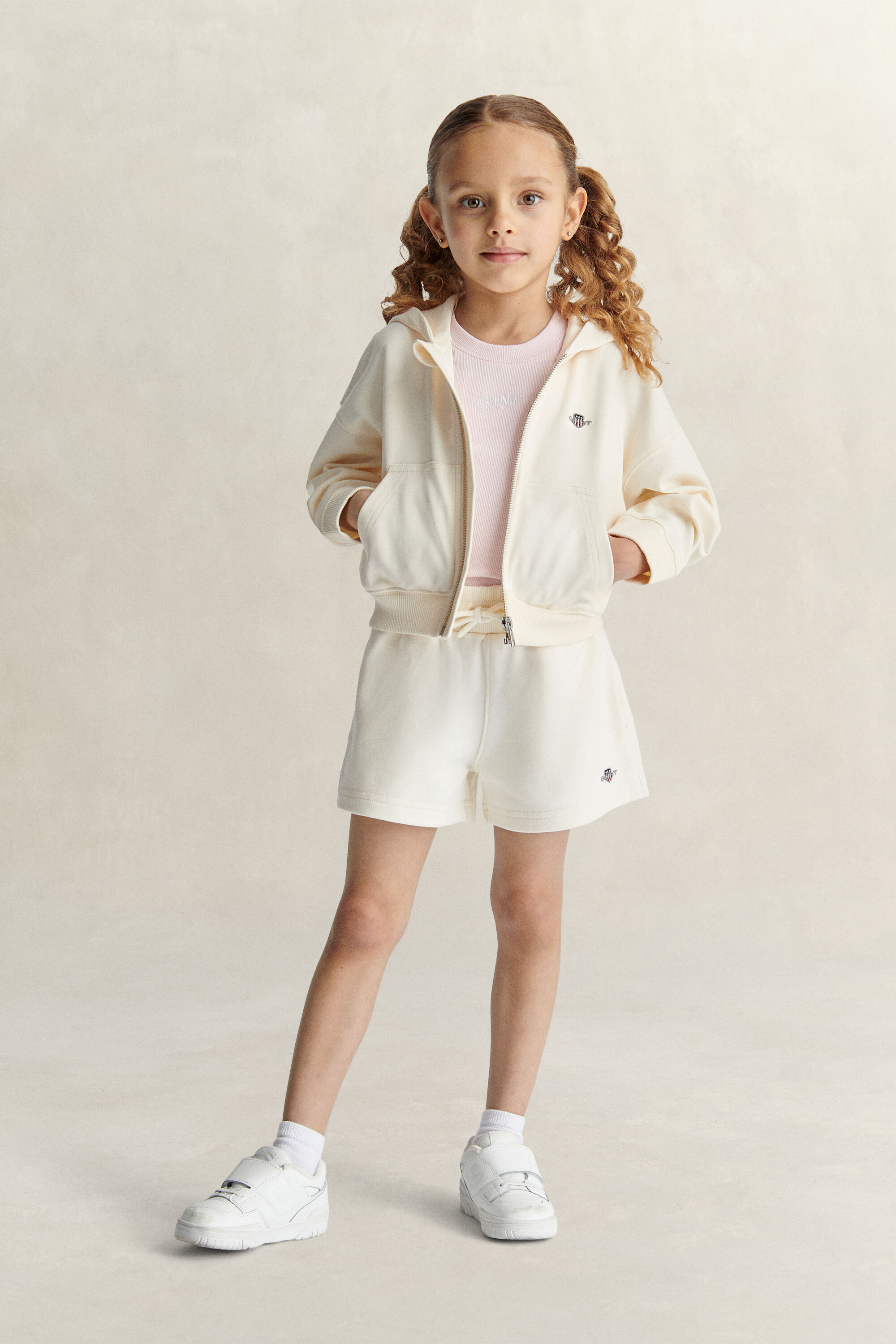 Sudadera corta con capucha y cremallera Shield Girls