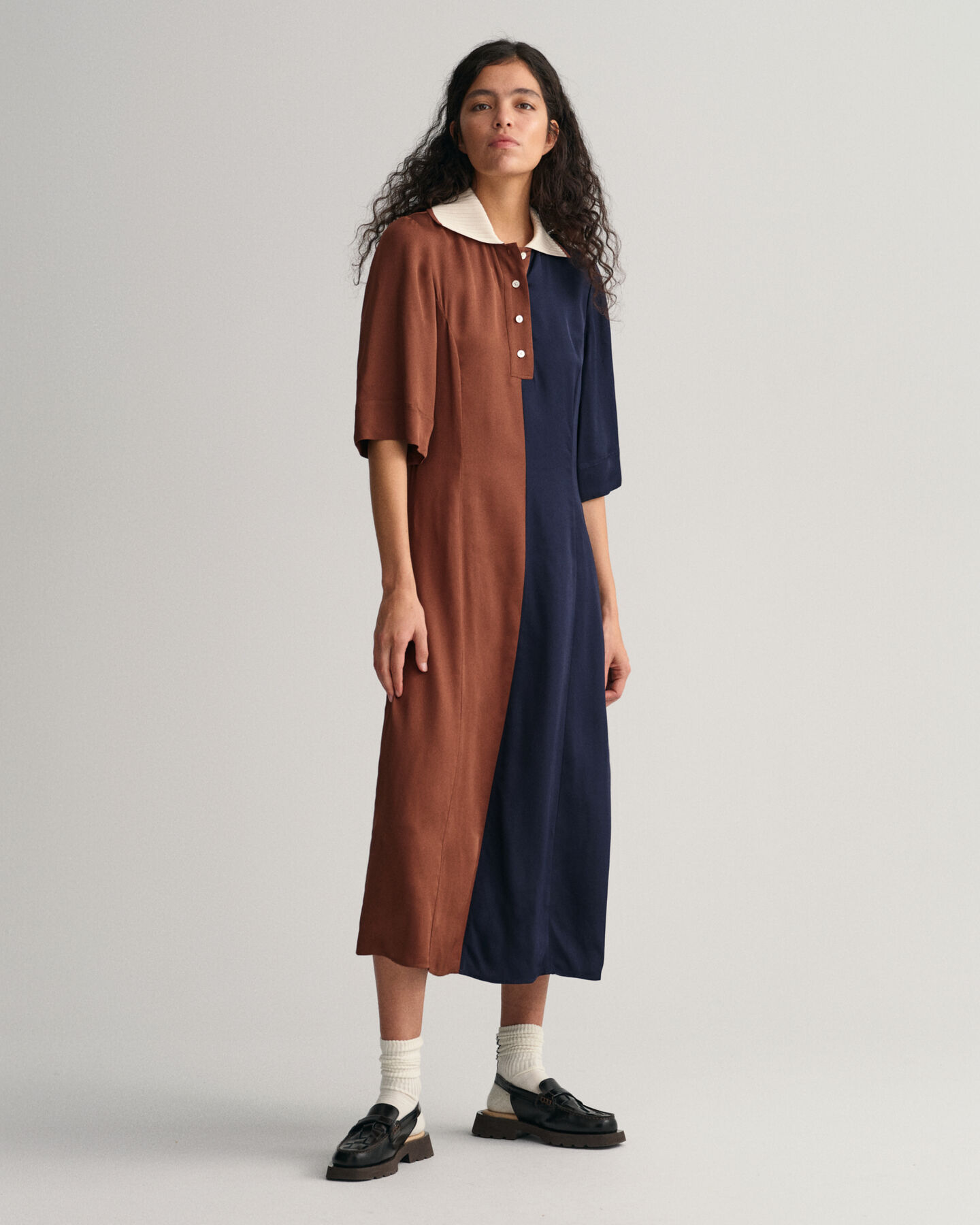 Vestido Rugger de manga corta y bloques de color