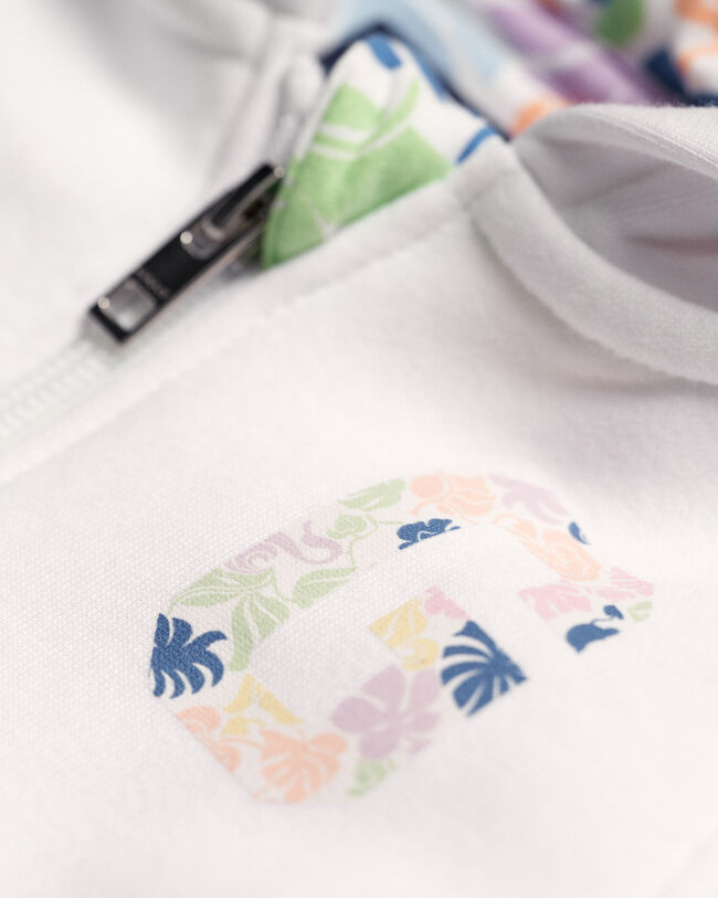 Sudadera con capucha y cremallera Tropical Print Baby Girl