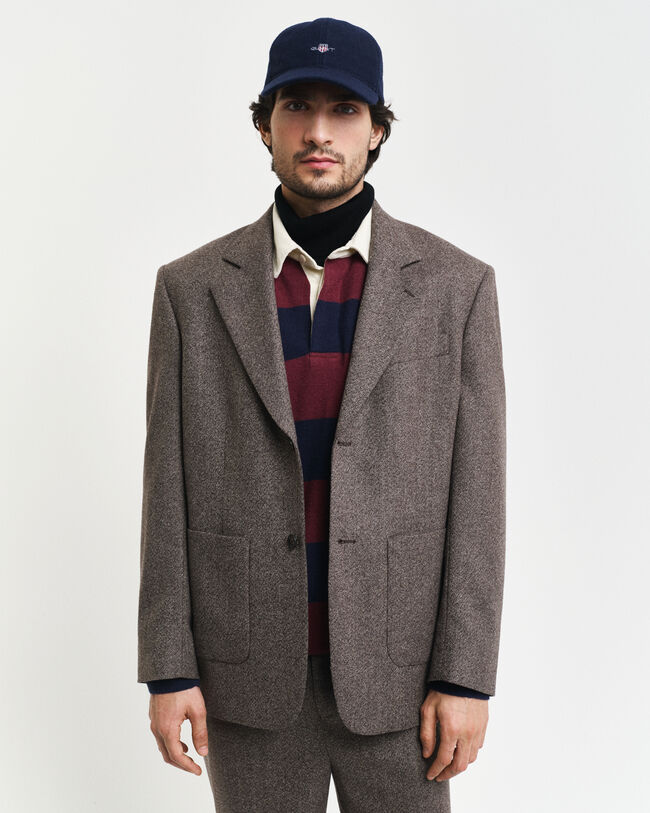 Americana de traje Relaxed Fit de lana moulin&eacute;