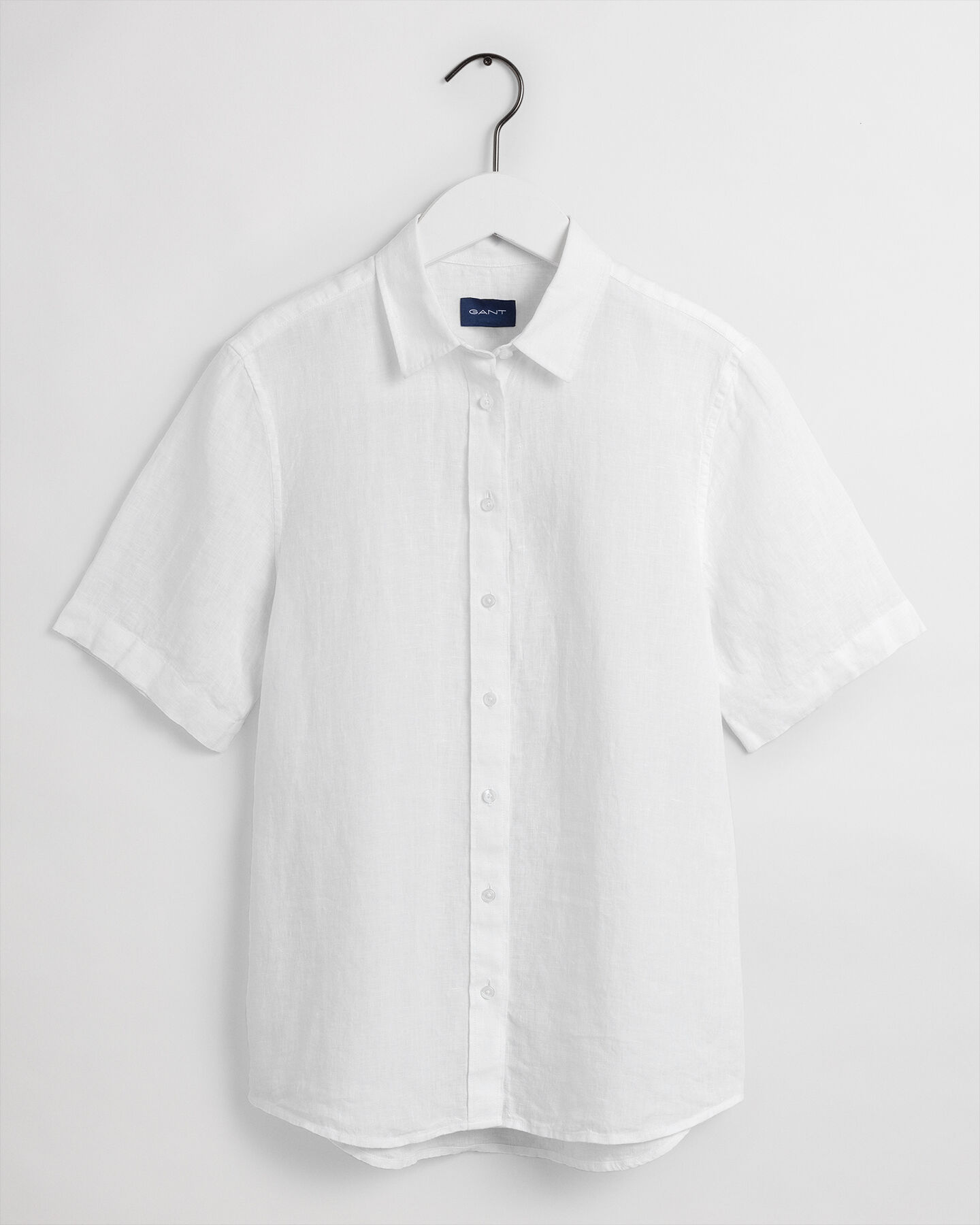 Camisa de manga corta en cambray de lino