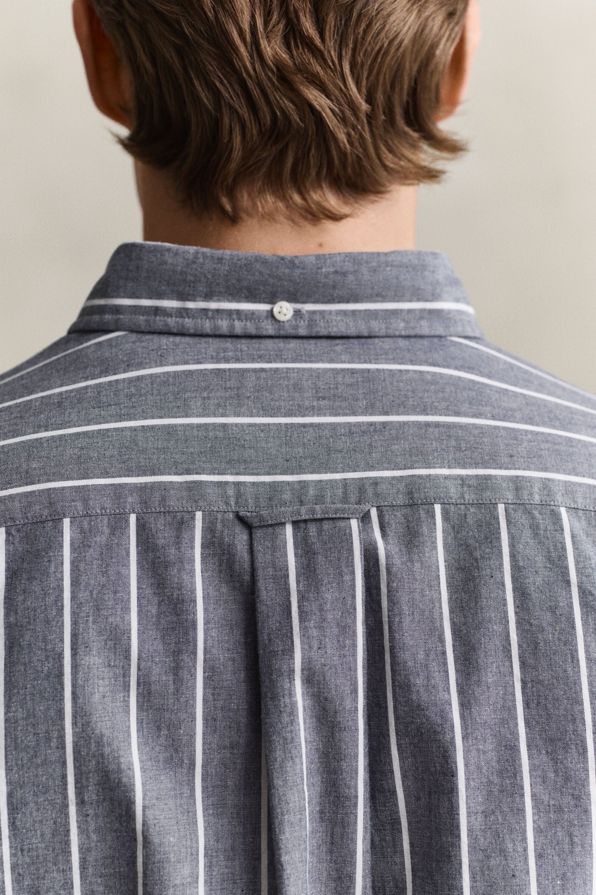 Camisa de popelina jaspeada a rayas