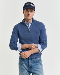 Jersey de piqué de algodón con media cremallera