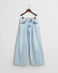 Vaqueros de pernera ancha con raya