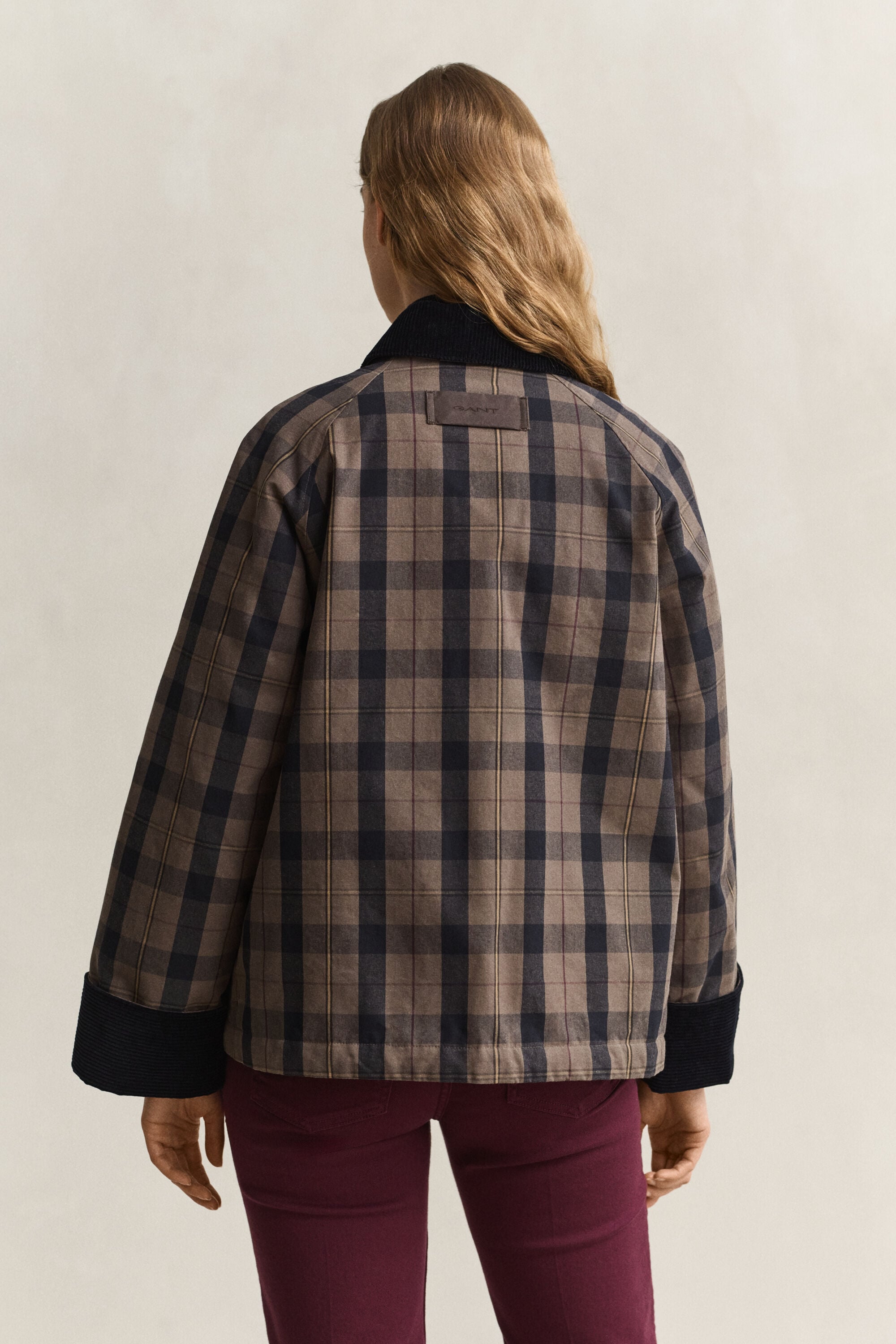 Chaqueta encerada a cuadros