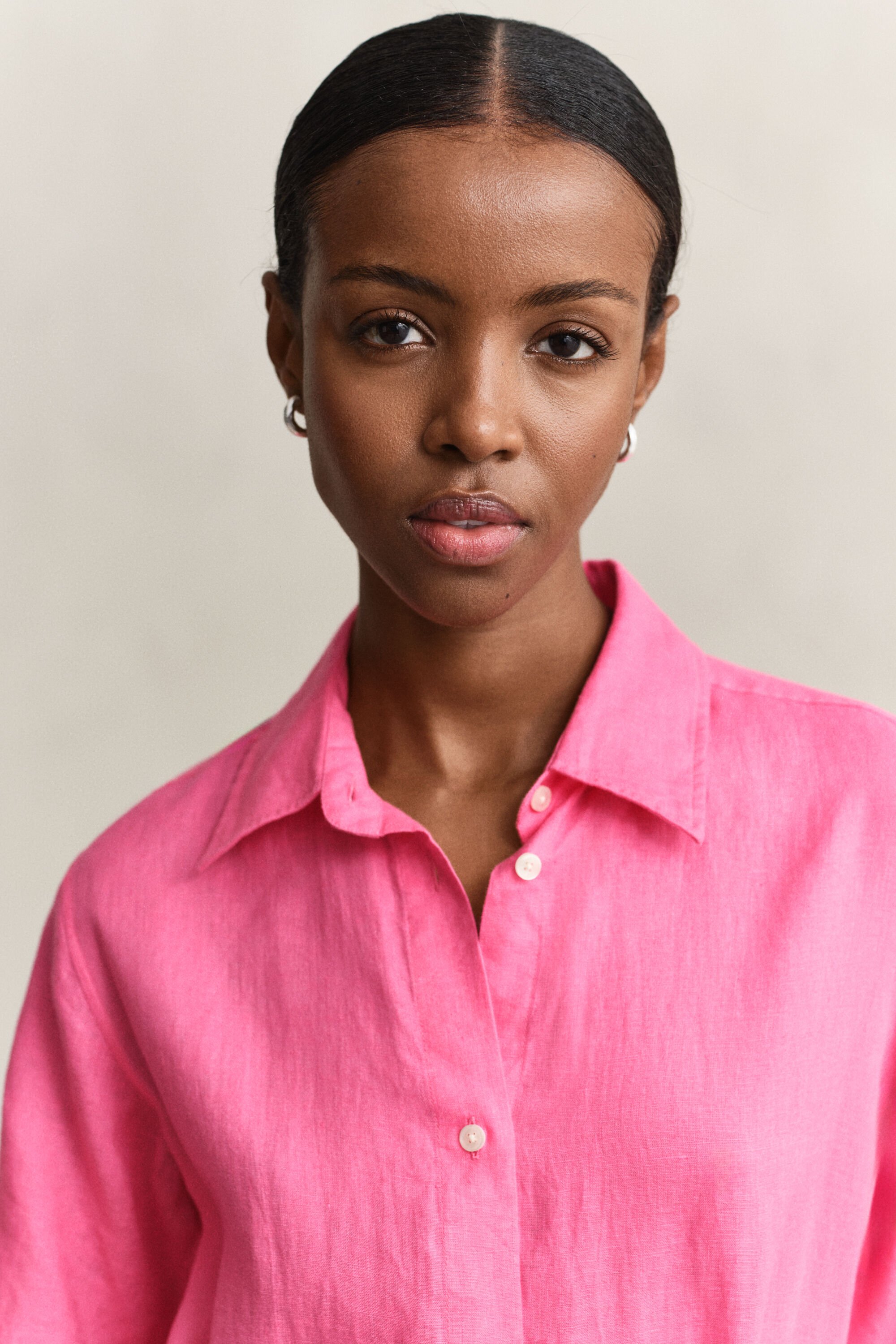 Vestido camisero de lino