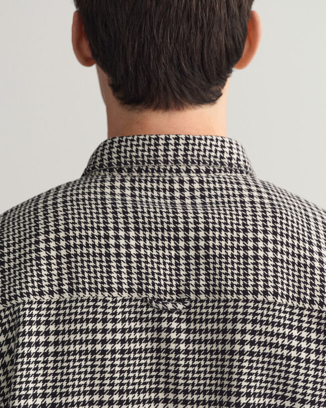 Camisa extragrande de algodón Houndstooth