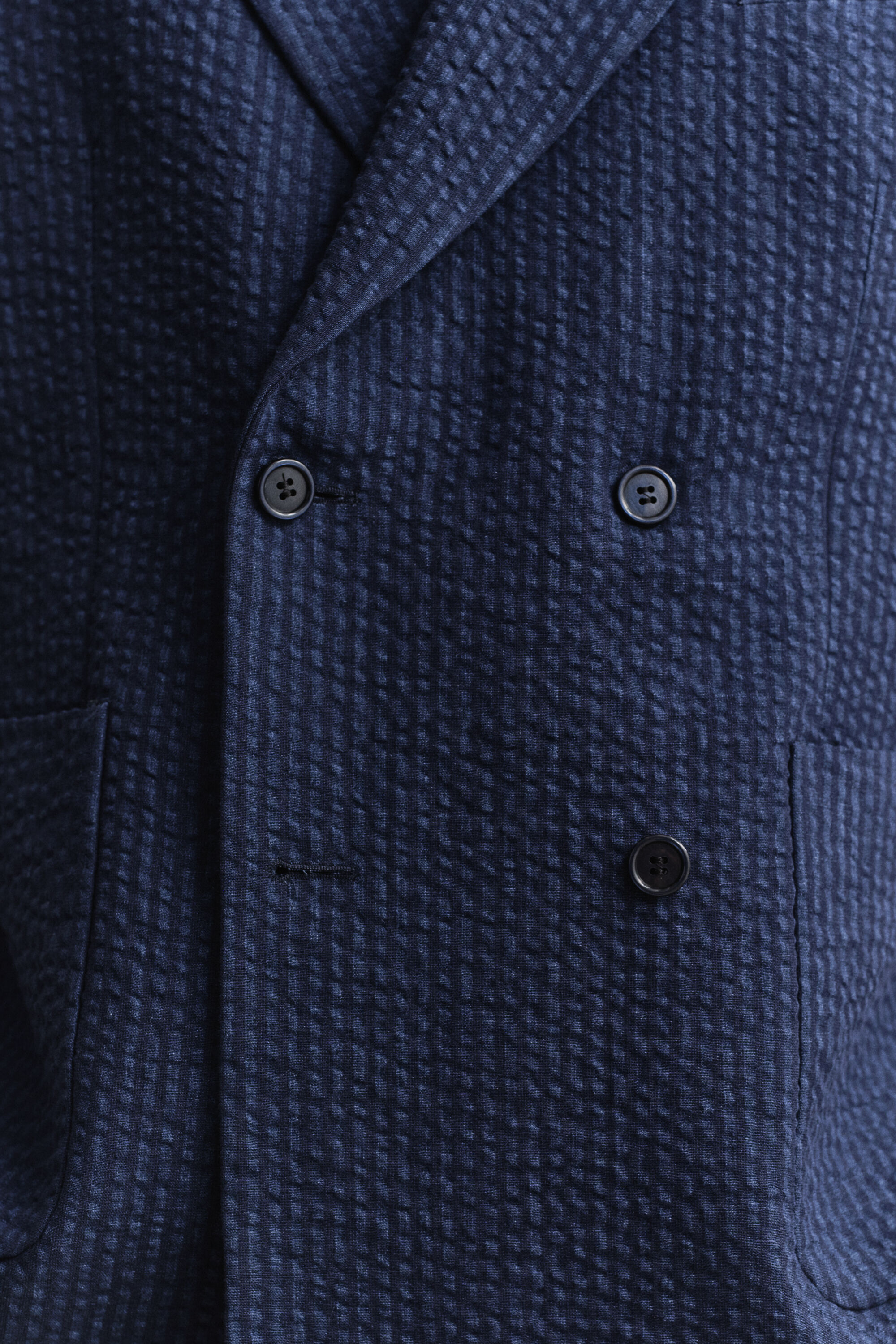 Chaqueta de traje en sirsaca añil