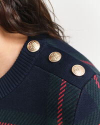 Vestido con cuello redondo y cuadros