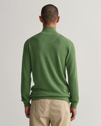 Jersey de piqu&eacute; de algod&oacute;n con media cremallera