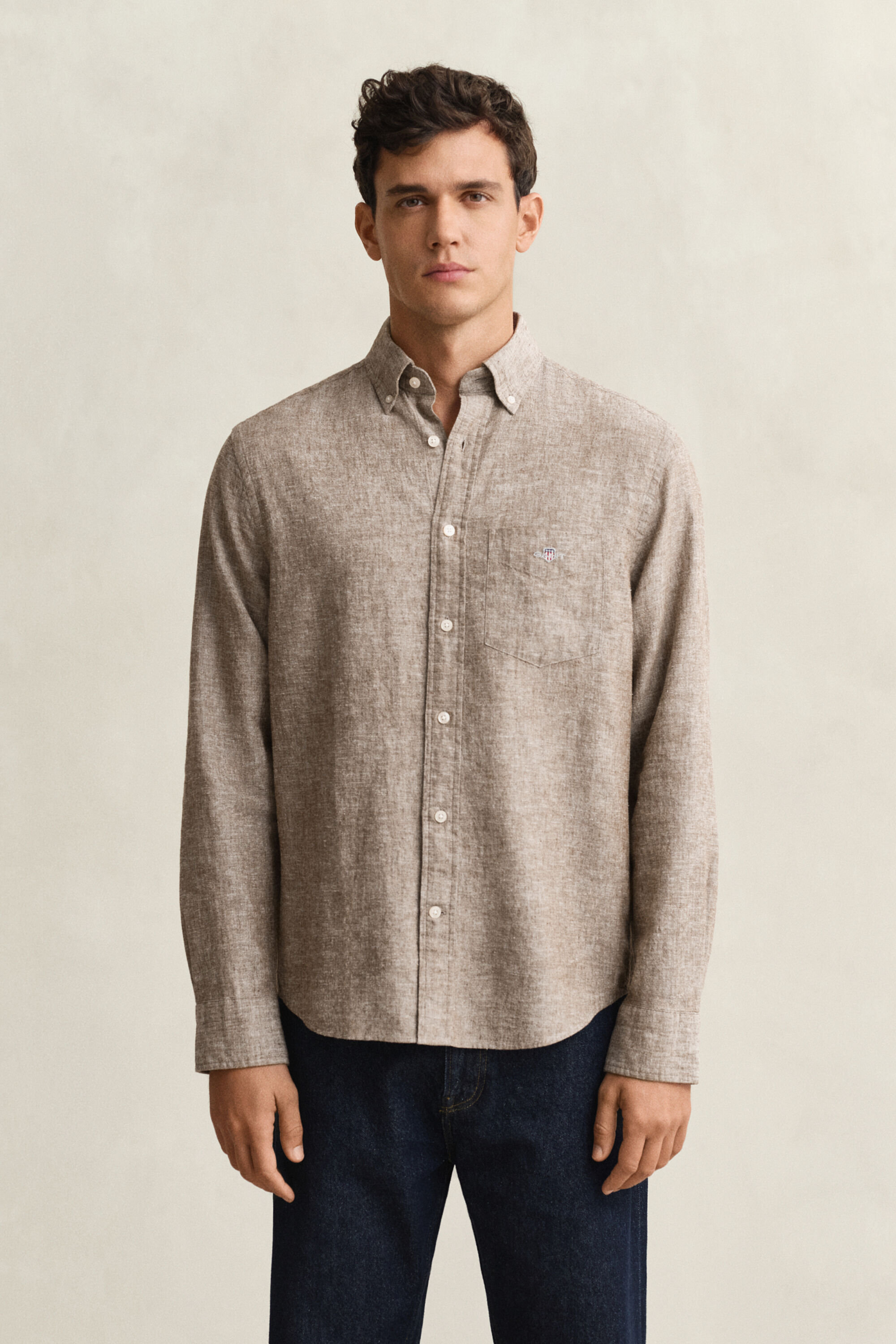Camisa de mezcla de lino