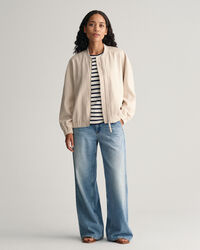 Cazadora bomber en mezcla de lino