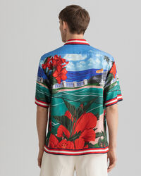 Camisa Relaxed Fit de manga corta y seda Scenery