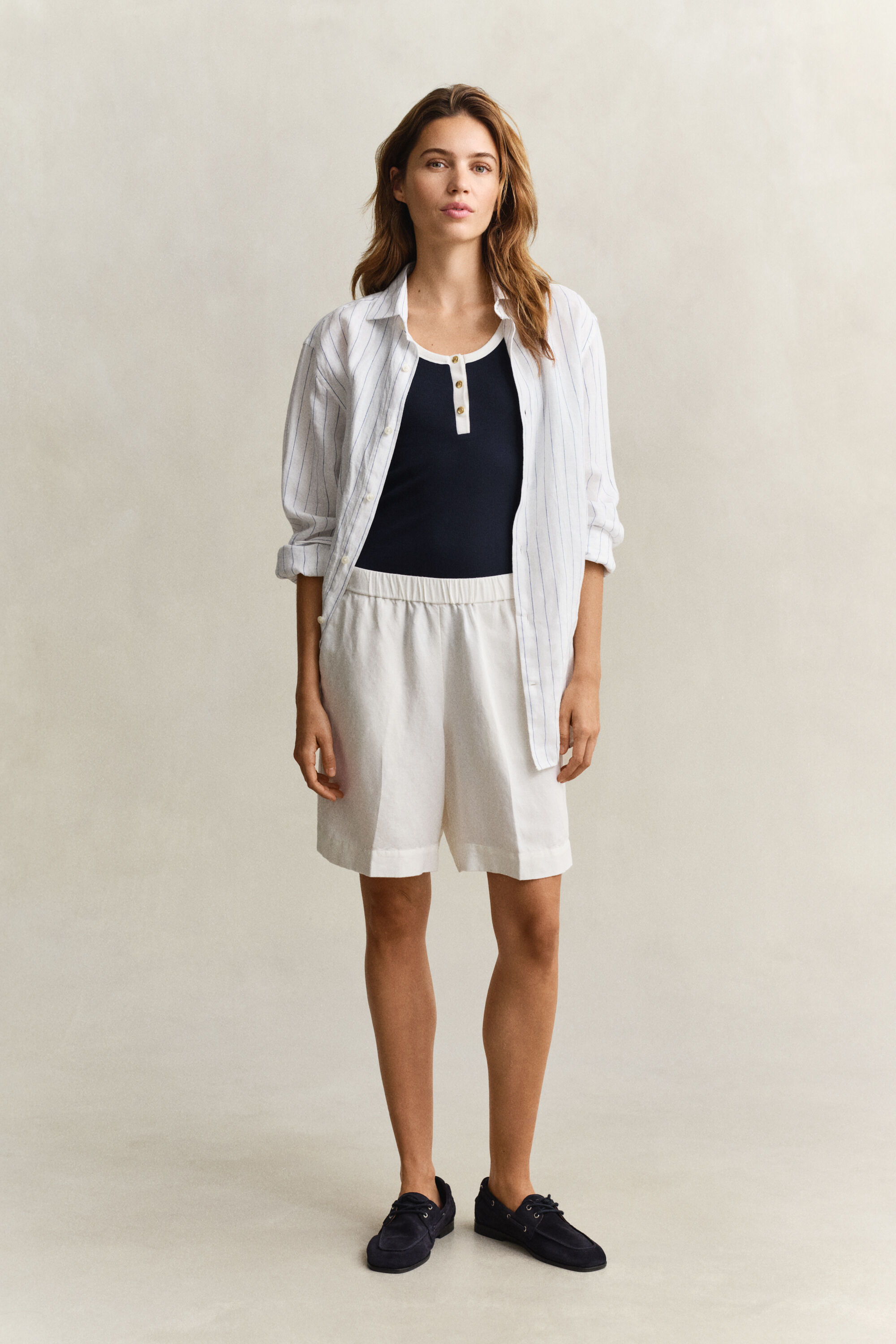 Pantalones cortos de mezcla de lino