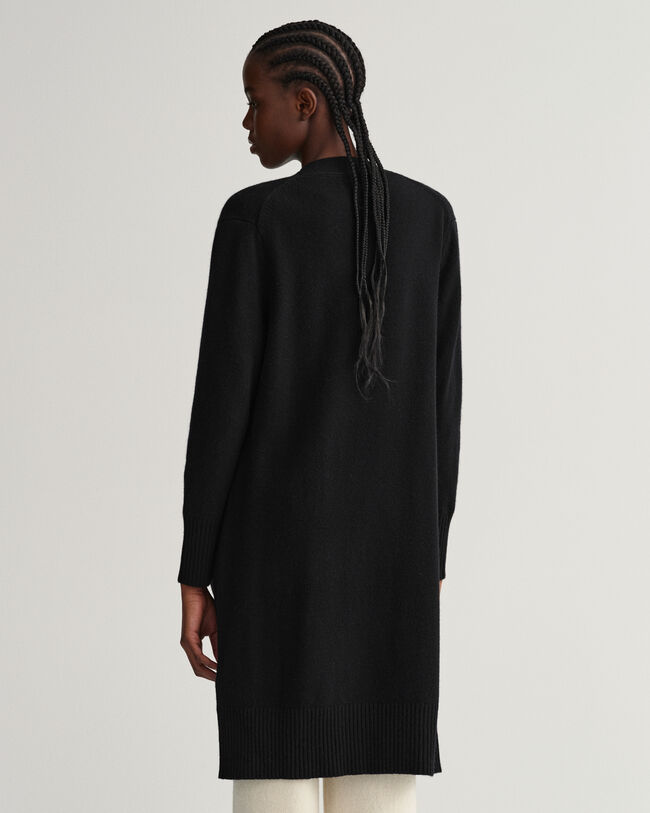 Cárdigan largo de lana