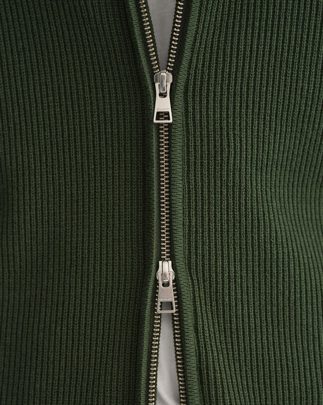 Jersey acanalado con cremallera completa Texture