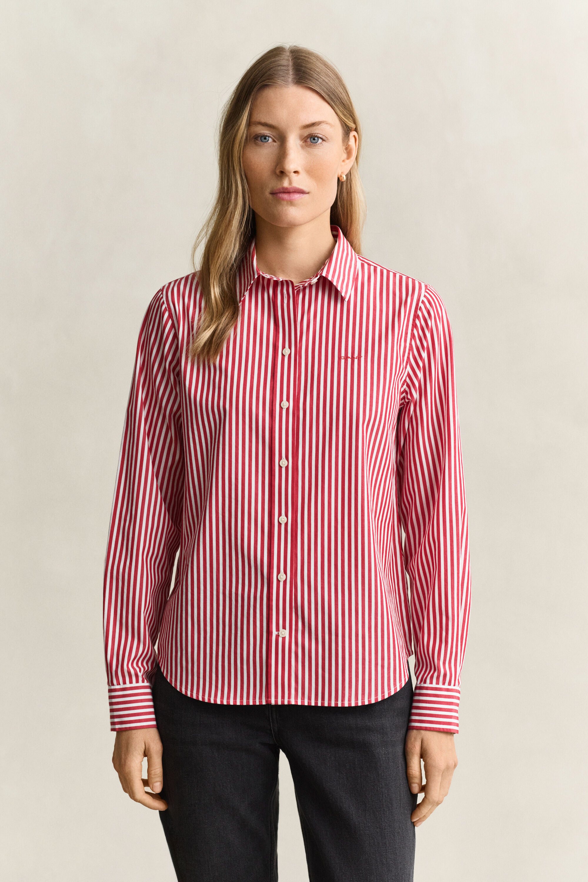 Camisa de popelina Regular Fit clásica de rayas
