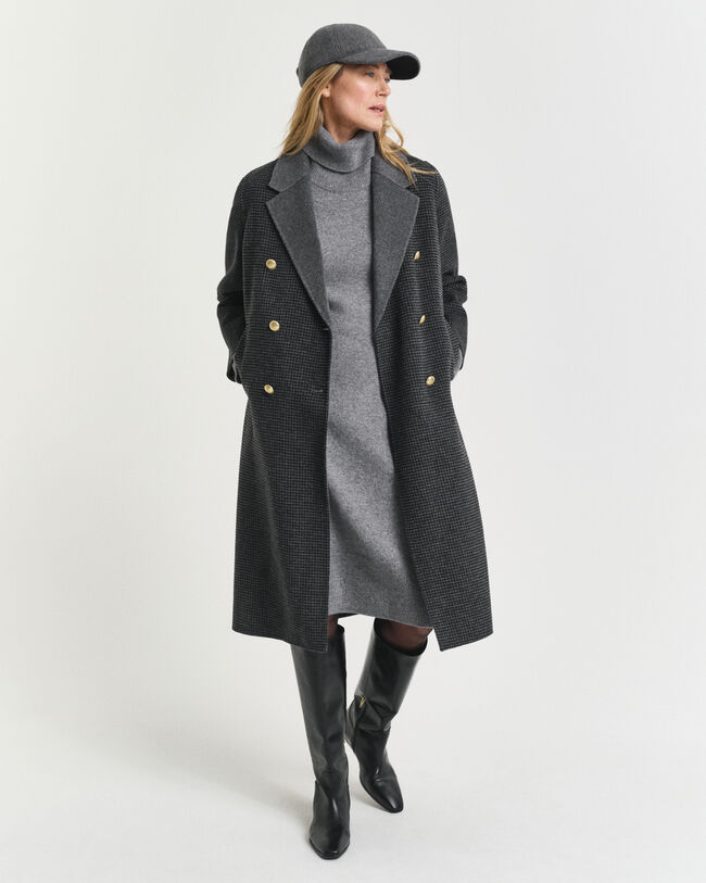 Vestido de cuello de cisne con detalle de punto