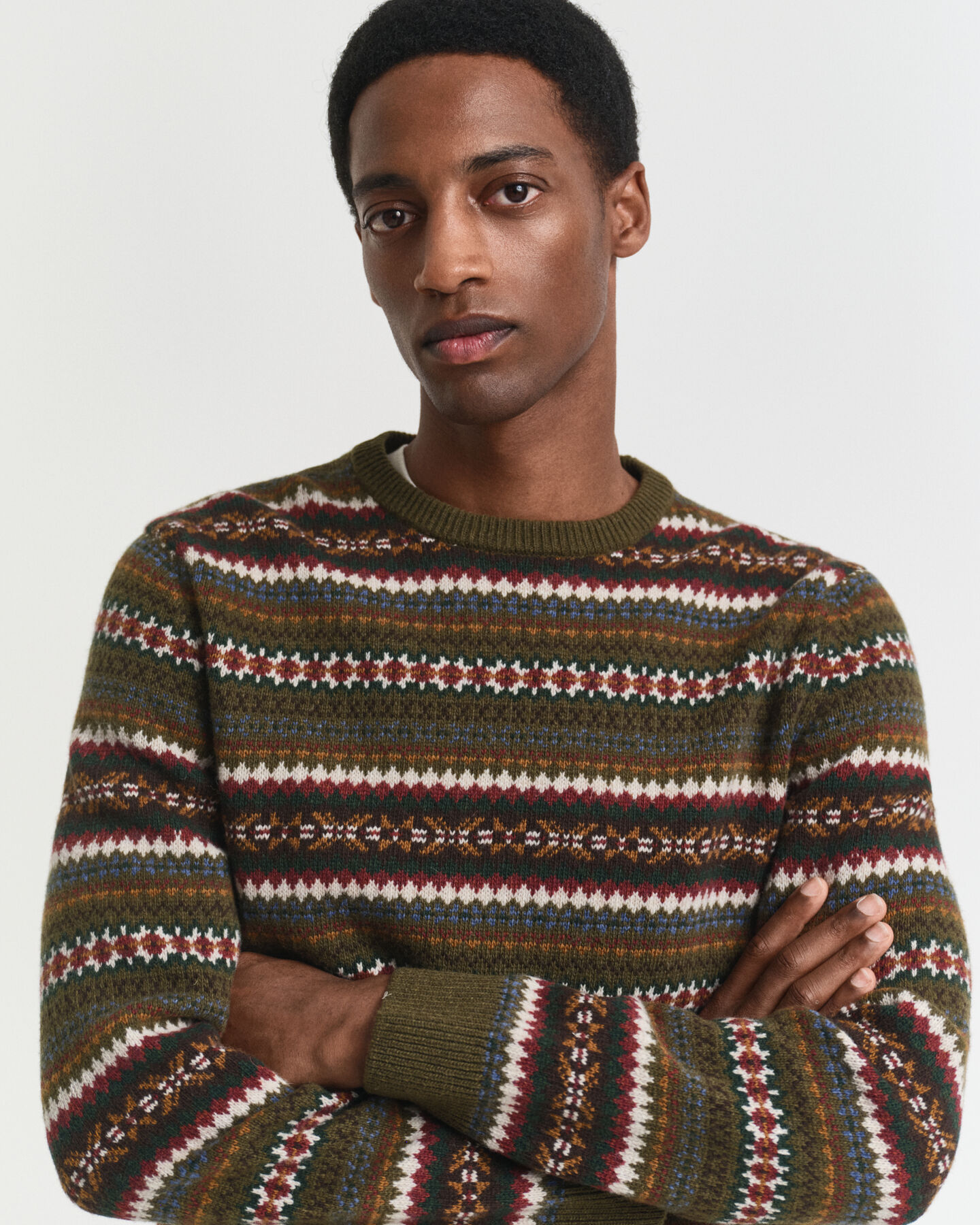 Jersey de cuello redondo con diseño Fair Isle