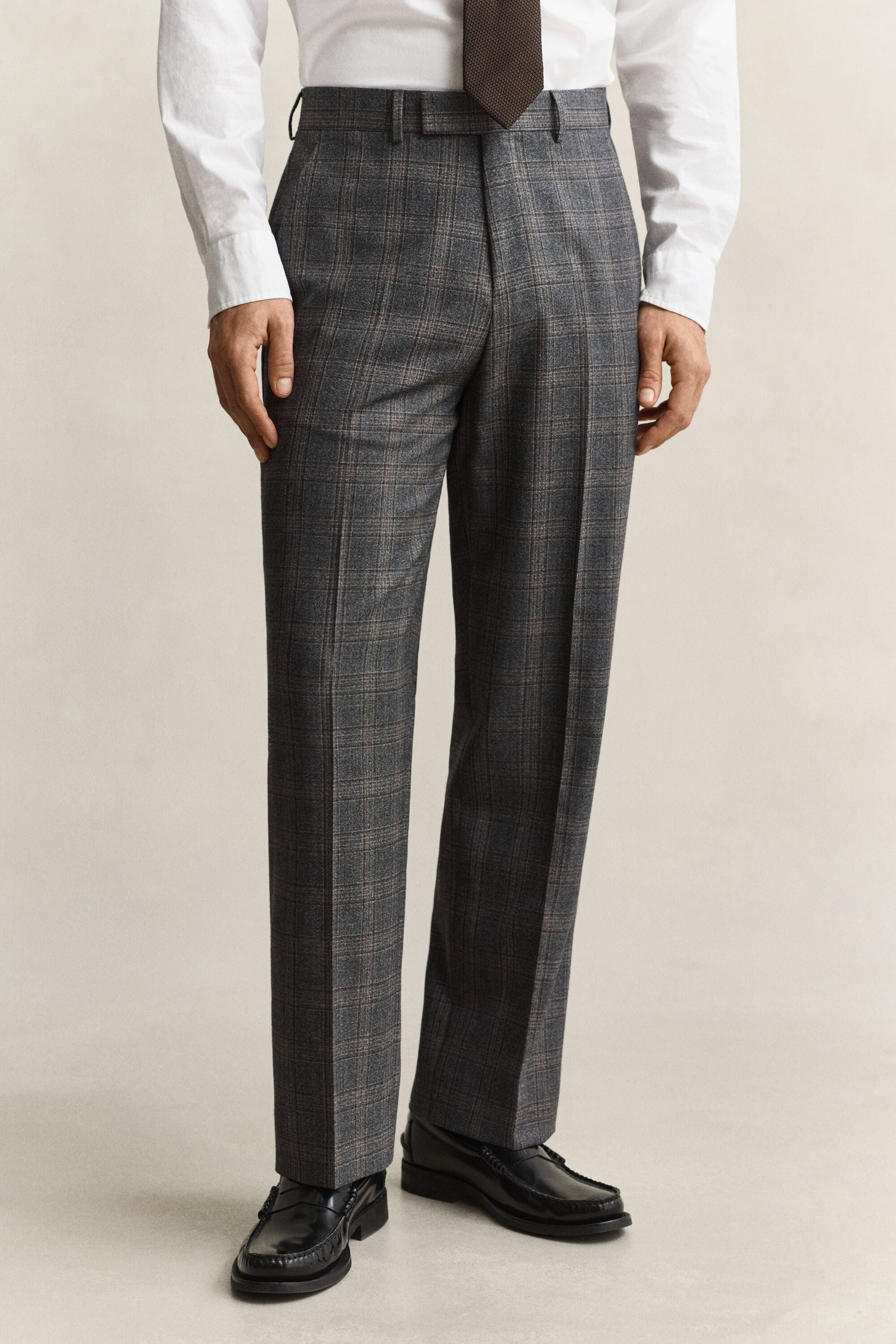 Pantalones de traje a cuadros Glen