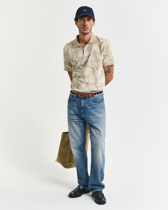 Polo con estampado tropical
