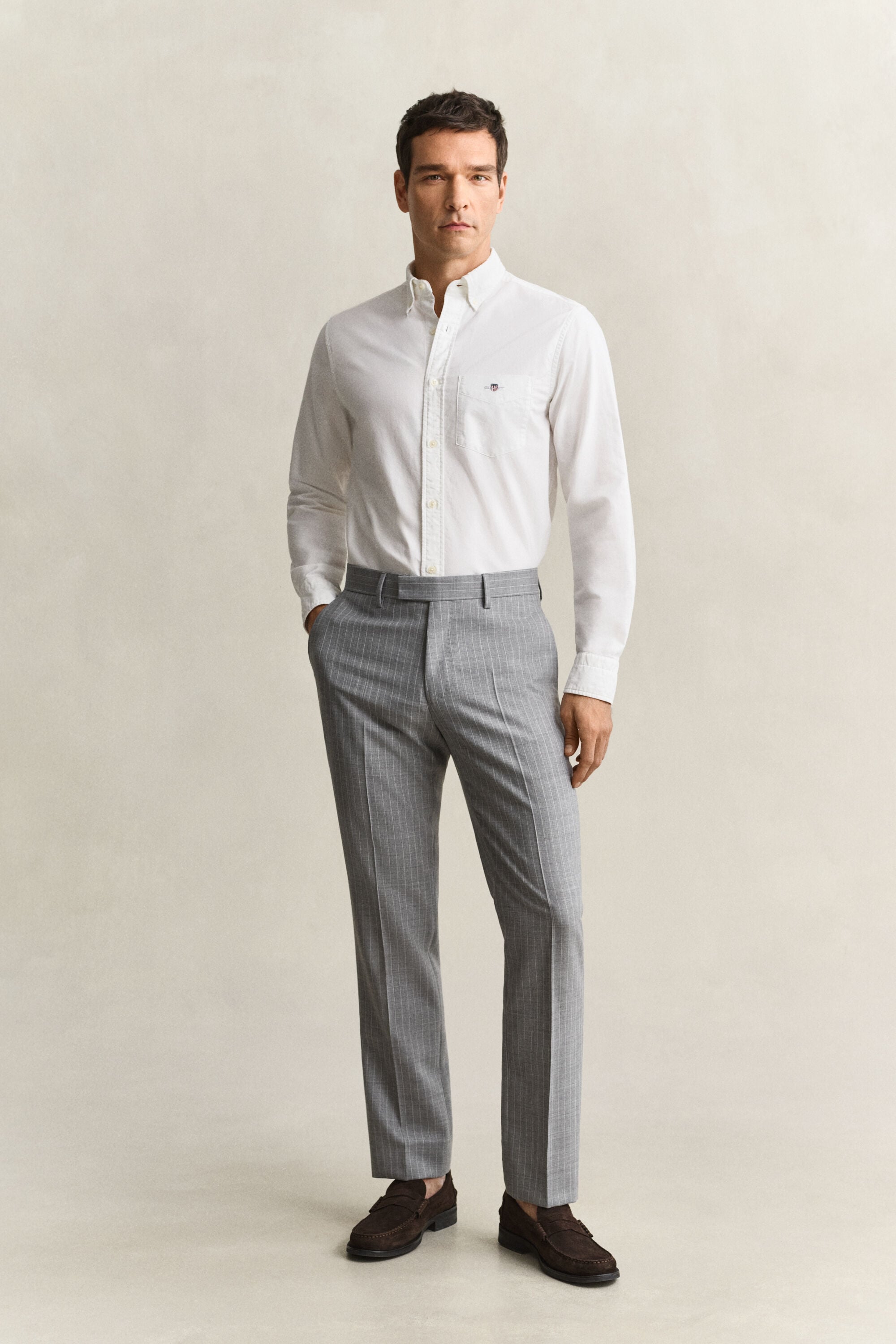 Pantalones de traje de raya diplomática