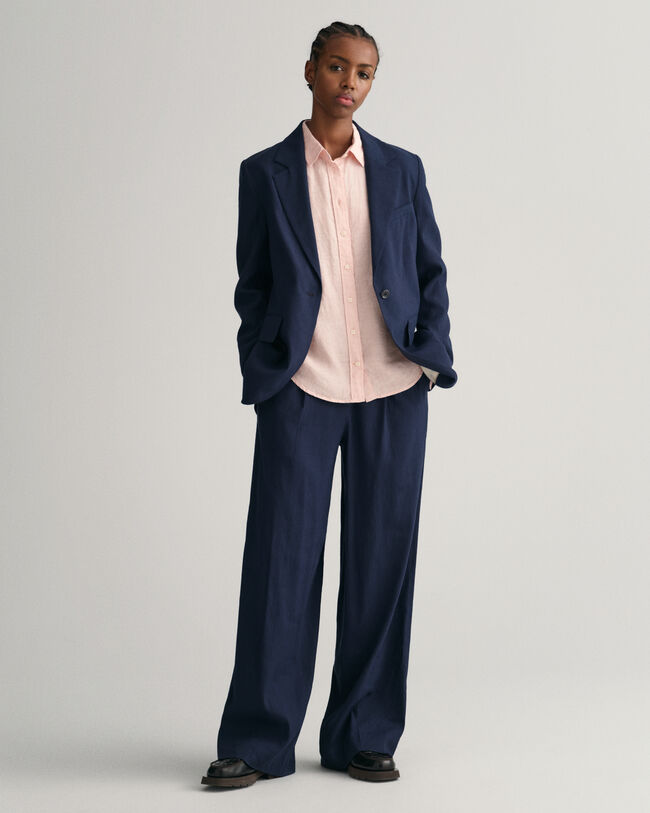 Camisa Regular Fit de cambray de lino