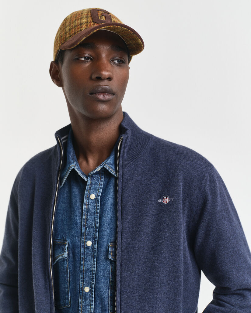 Cárdigan de lana de oveja muy fina con cremallera