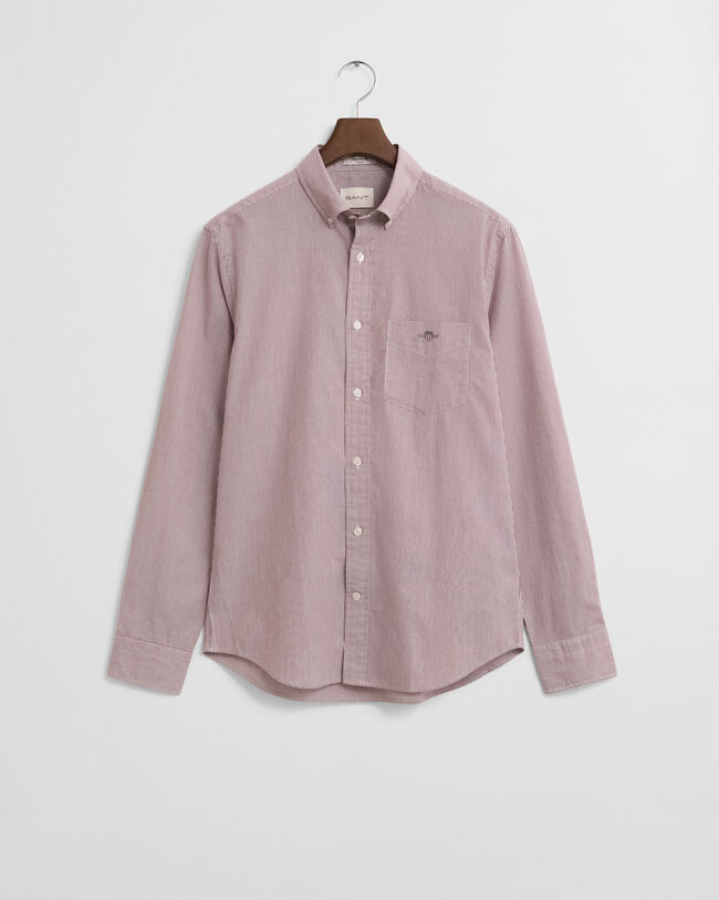 Camisa Regular Fit clásica de popelina a rayas finas