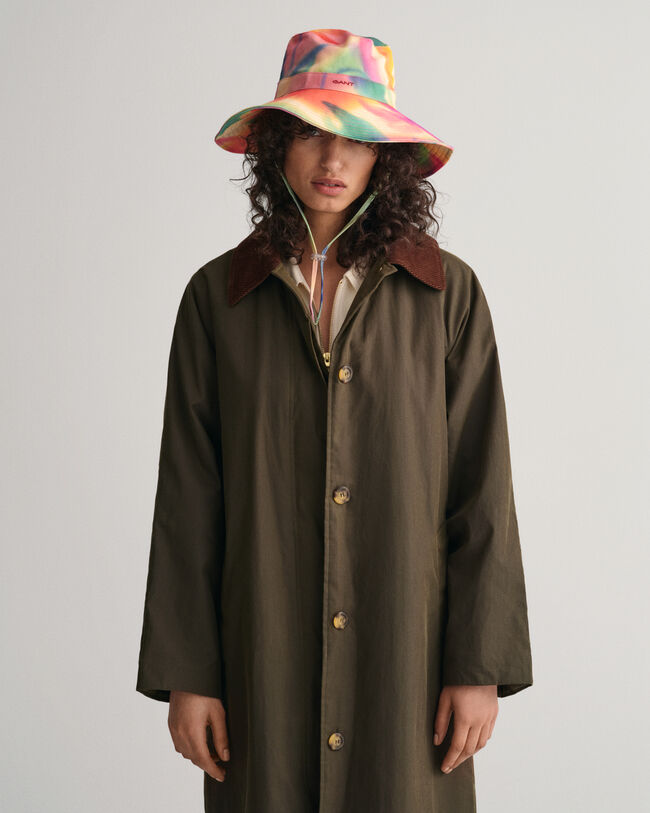 Sombrero de playa en sarga de algod&oacute;n estampado