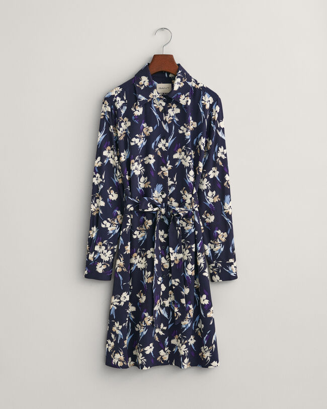 Vestido camisero con estampado floral