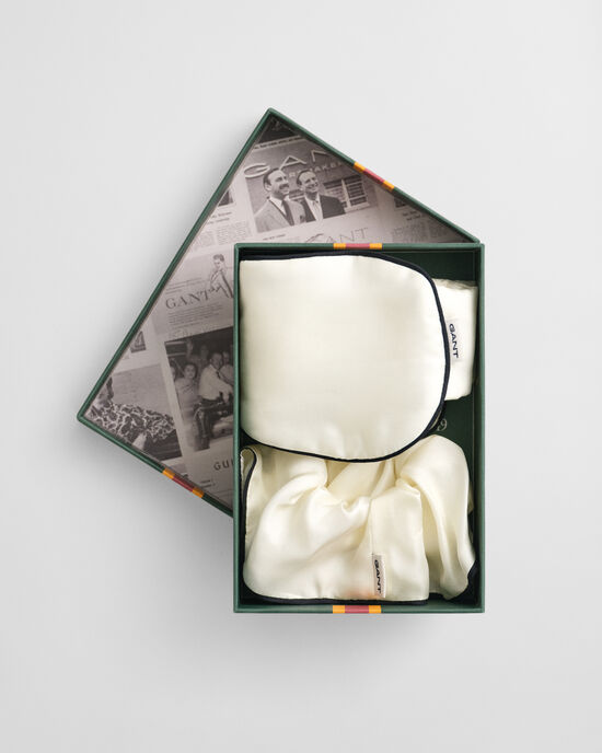 Set de regalo con coletero y antifaz para dormir en seda