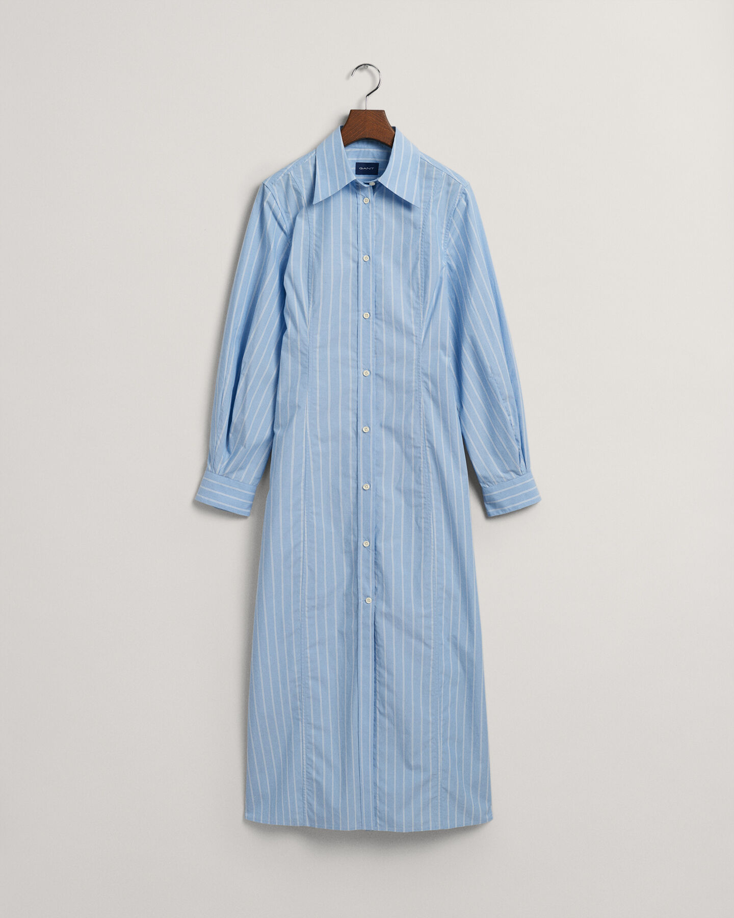 Vestido camisero midi a rayas