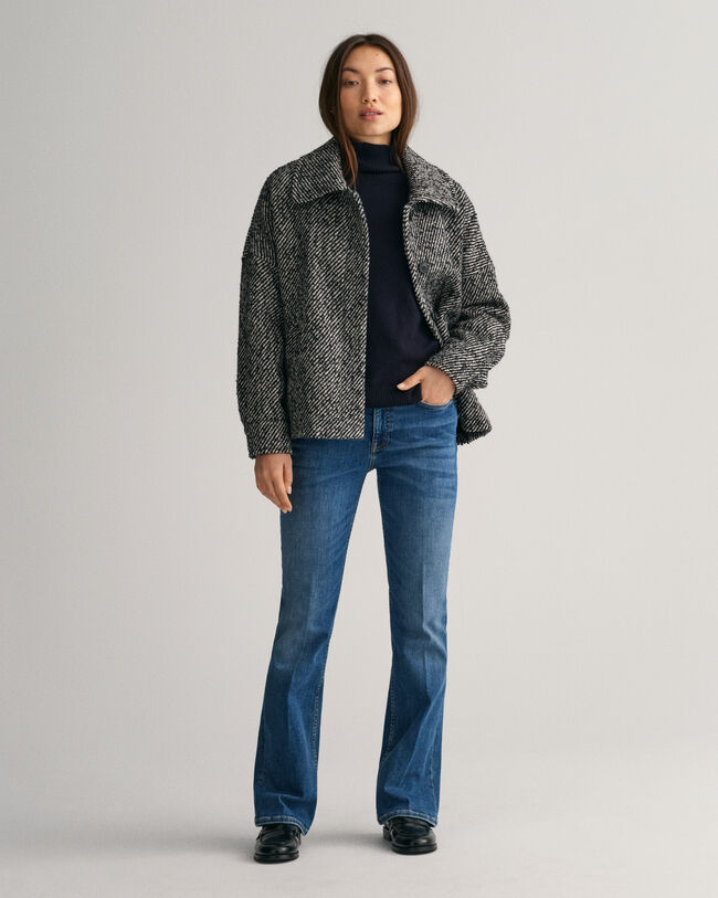 Jersey de lana de oveja muy fina con cuello recto