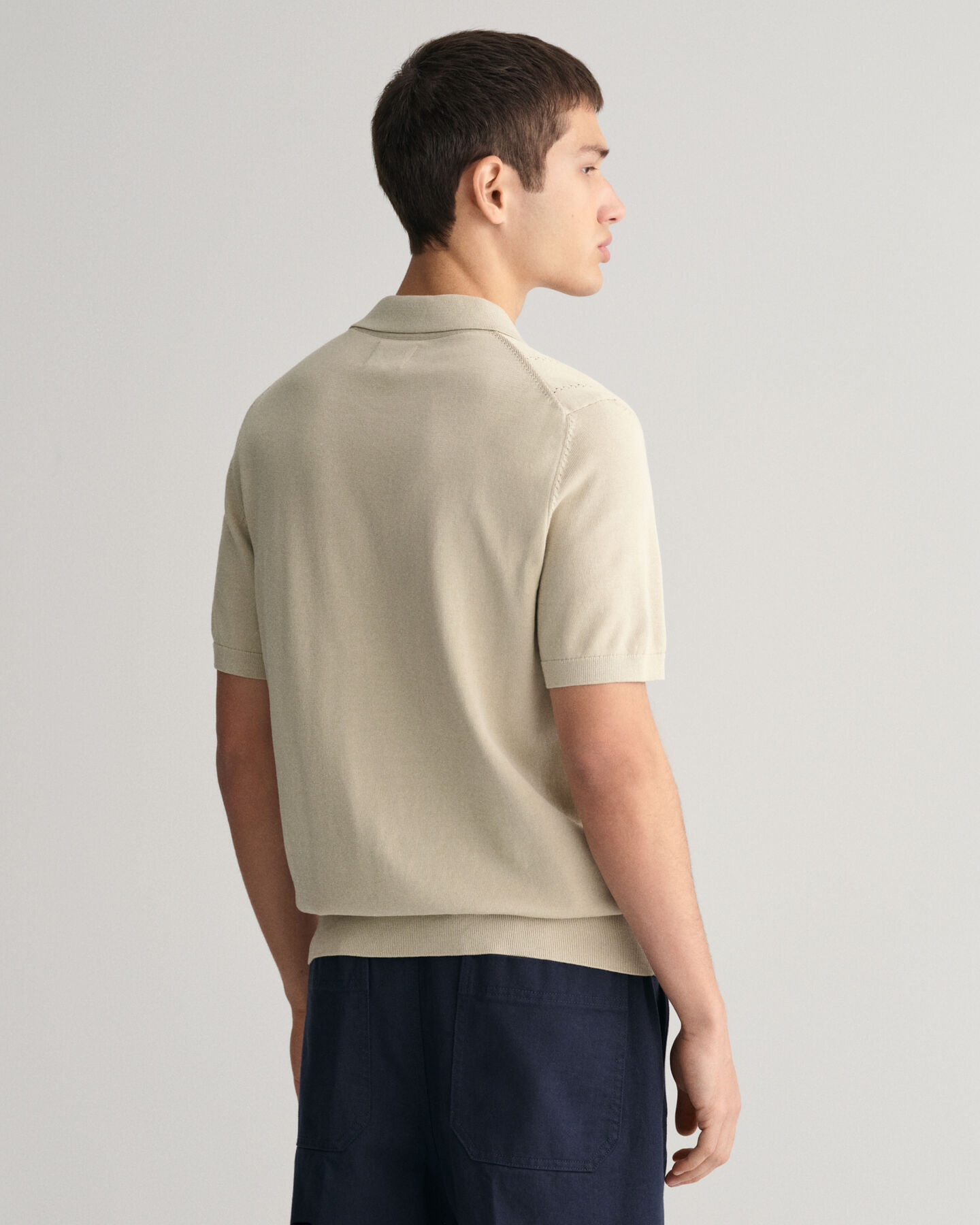 Jersey tipo polo Pointelle Textured