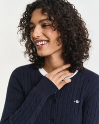 Cárdigan de punto de ochos en algodón elástico