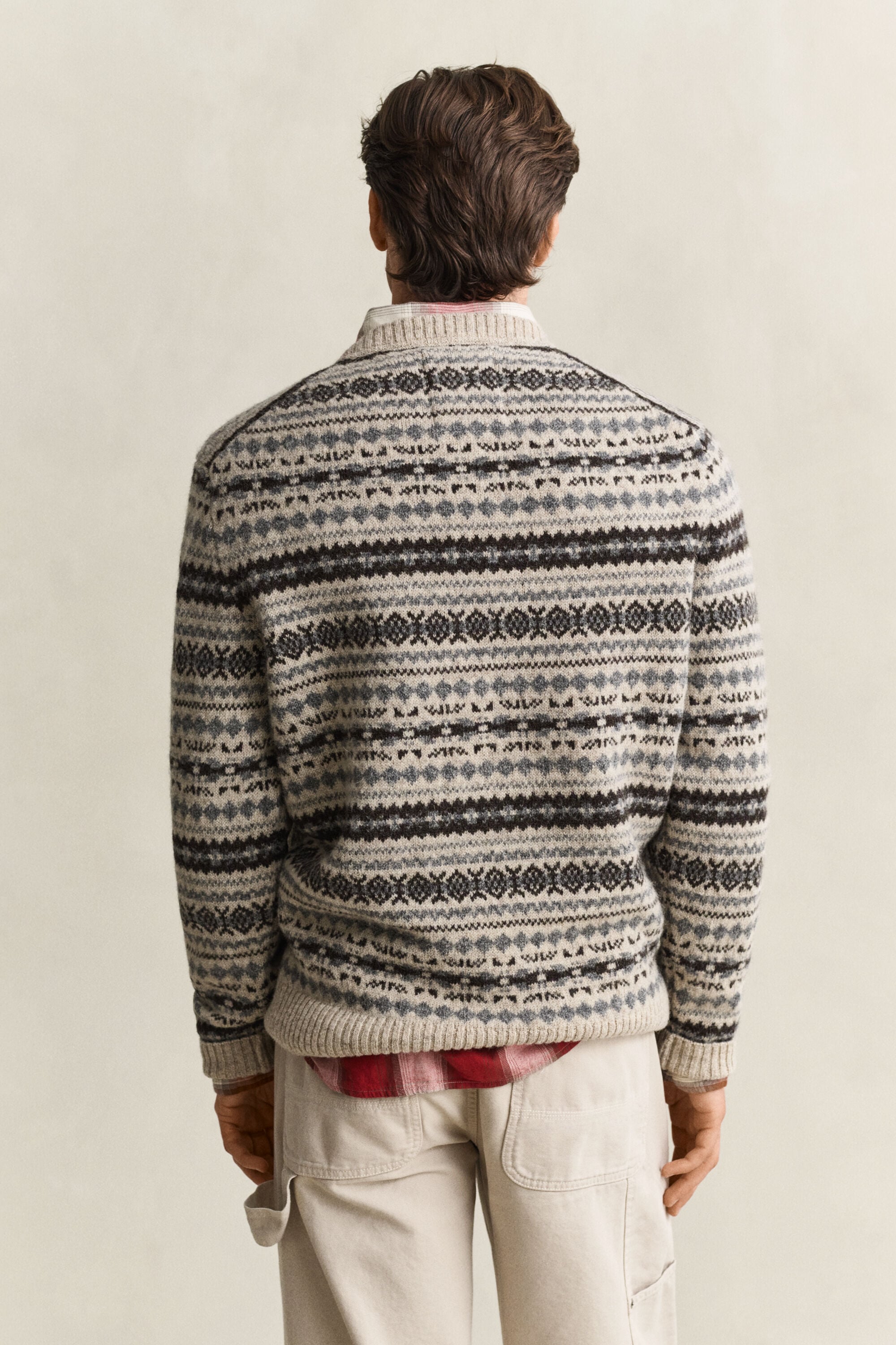 Jersey de jacquard de lana perchada
