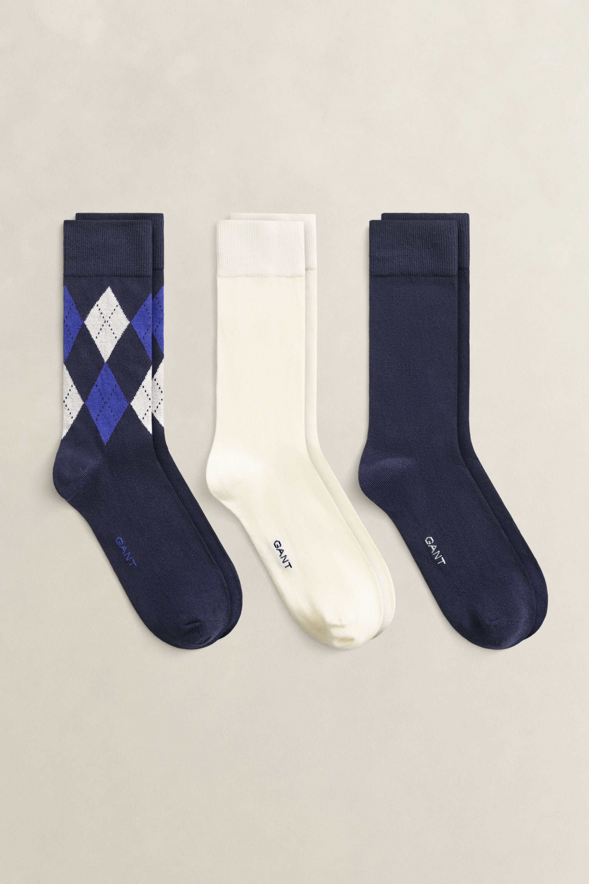 Paquete de tres pares de calcetines Argyle