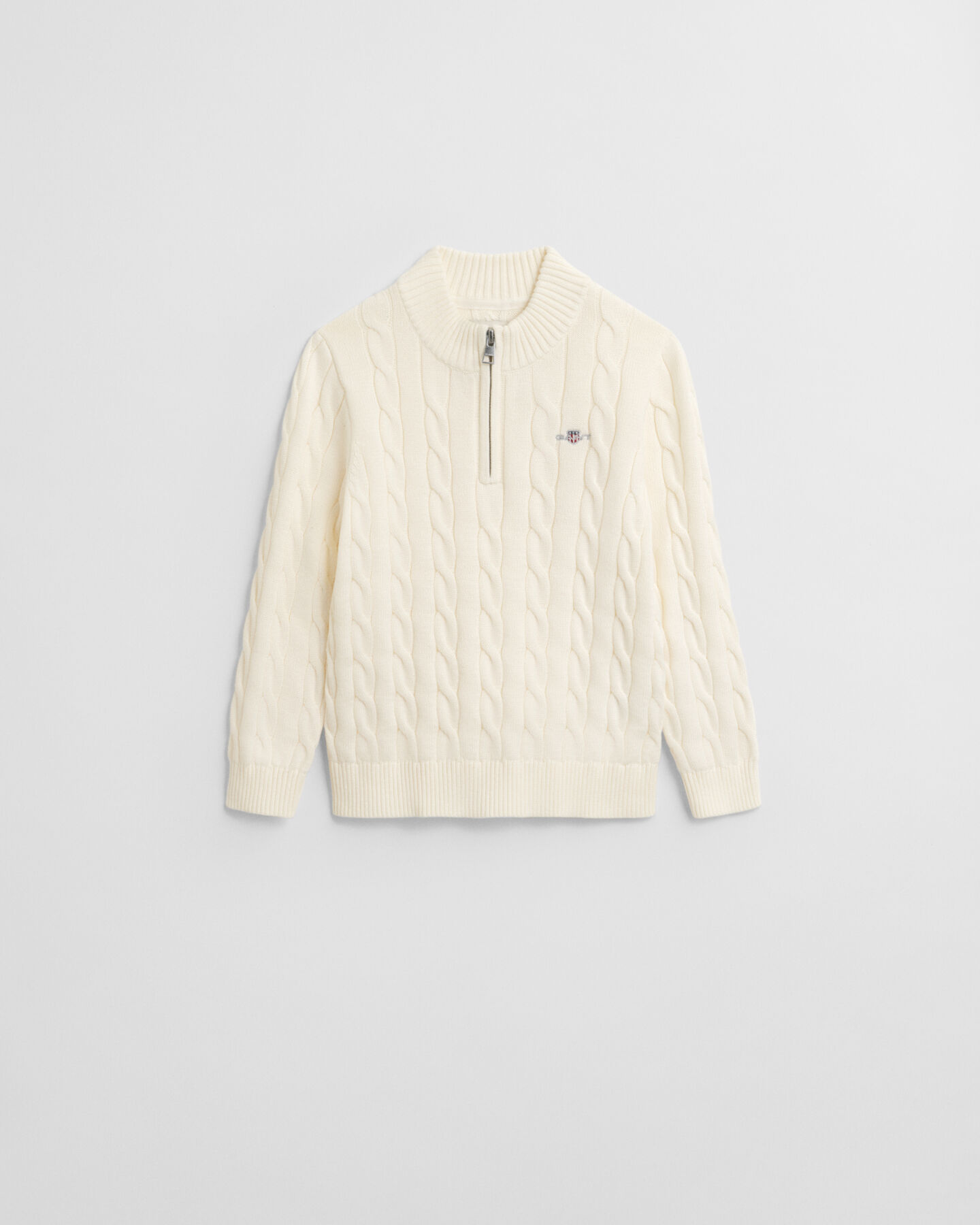 Jersey con media cremallera de punto de ochos en algodón Kids