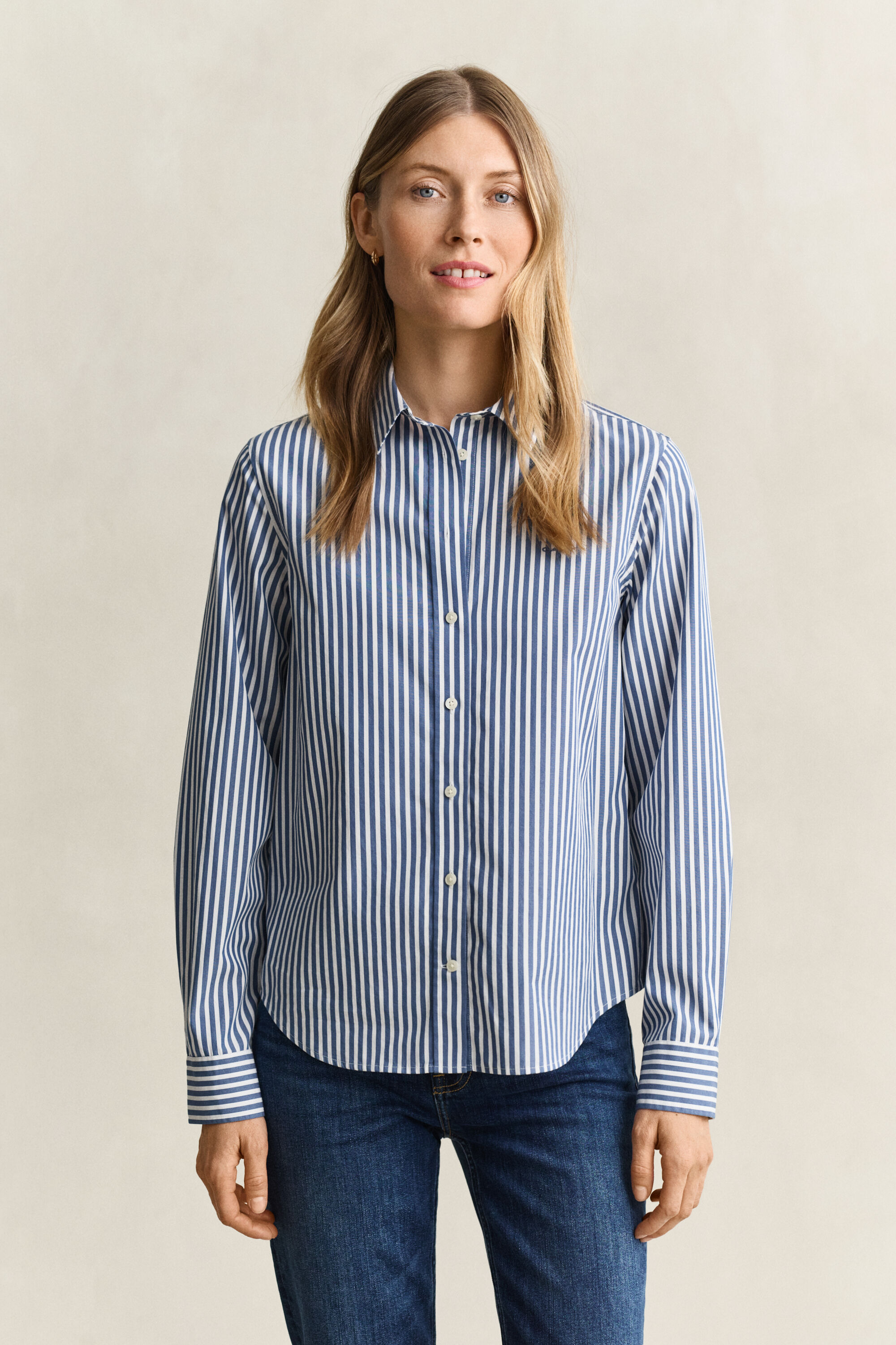 Camisa de popelina Regular Fit clásica de rayas